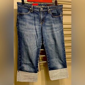 AG Adriano Goldschmied Shorty Cuffed Cropped Jeans Size 32